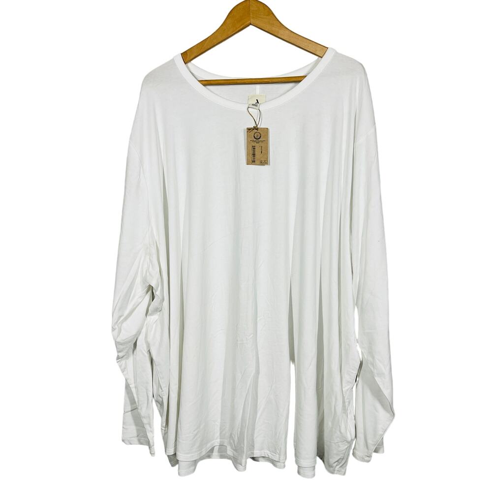 NEW! Organic Amazon Top Tee White 3/4 Sleeve Center Back Accent Casual - 7X